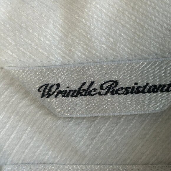 Talbots Vintage White Tone on Tone Diagonal Stripe Button Front Shirt Size 12 - Picture 5 of 9